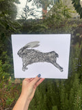 Rabbit Linocut
